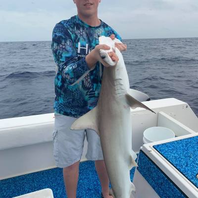 a person holding a fish in the water